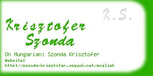 krisztofer szonda business card